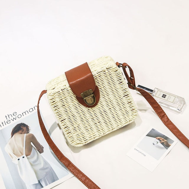 Square Round Mulit Style Straw Bag Handbags Women Summer